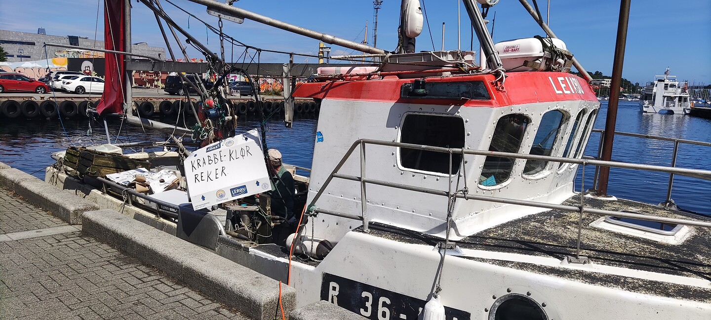 Een vissersboot in de haven