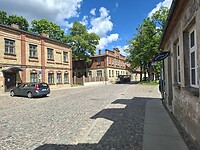 Straat met prachtige oude woningen