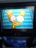 Family guy kijken in het vliegtuig