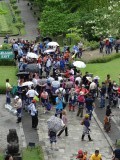 Heeeel veel toeristen voor de Borobudur