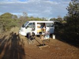 Onze prive camping in de bossen.