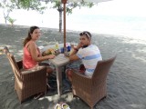Lunchen op het strand.