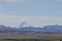 Onderweg naar El Chalten: Fitz Roy zonder wolken ;-)