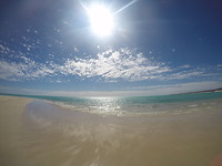 Eén van de vele mooie stranden in Cape Range NP