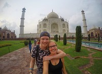 Selfie bij de Taj Mahal! :)