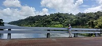 De ijzeren brug over de Suriname rivier.