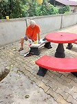 Ed aan het  verven