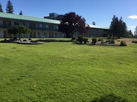 tuin bij zwembad motel Spokane