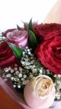 Motaz staat op Dubai Airport met mooie bos bloemen