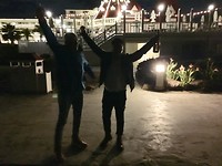 5, 4, 3, 2, 1 happy new year! Peter and Ryan on the beach