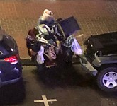 at night, another homeless man.