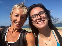 hanging out on the beach with Kathryn, my friend from church