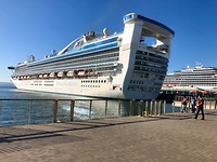 huge cruise ship down town