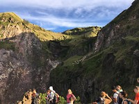 terugweg op de Mount Batur