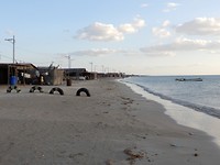 Het uitzicht op het strand