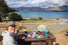 Ons diner bij Lake Tekapo