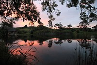 Zonsondergang boven Hobbiton