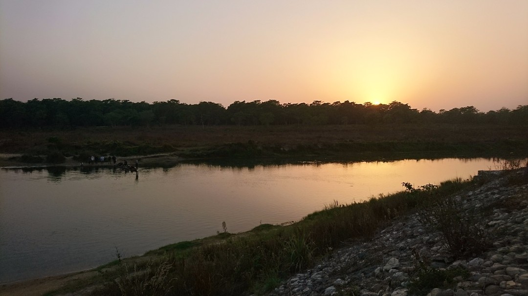 Zonsondergang achter de jungle