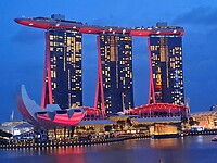 Marina Bay hotel by night