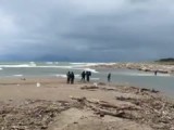 Vissers op zee bij de camping in Paestum