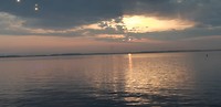 Zonsondergang op de boot