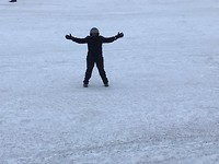 In de sneeuw