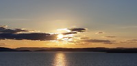 Zonsondergang vanaf de ferry