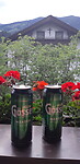 Biertje achter de geraniums