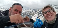 Soep eten op 2600 meter hoogte