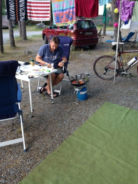 koken bij de camper