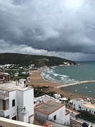Uitzicht op haven en strand Peschici