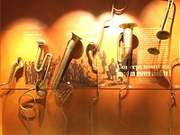 Sax museum met verschillende proefmodellen