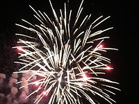 vuurwerk op 14 juli vanuit het kuipje in Charlon-sur-Saone
