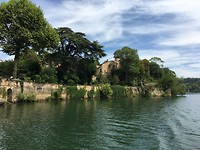 Eilandje in de Saone met een chateau