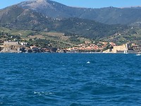 zicht op het haventje van Collioure