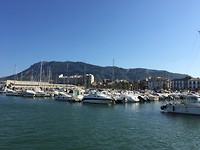 zicht op Denia vanaf onze steiger