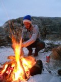 fire at the beach, cosy corner