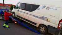 Camper weer naar de garage.
