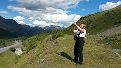 Even stoppen vlak voor Bormio