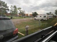 Trains next to campground.