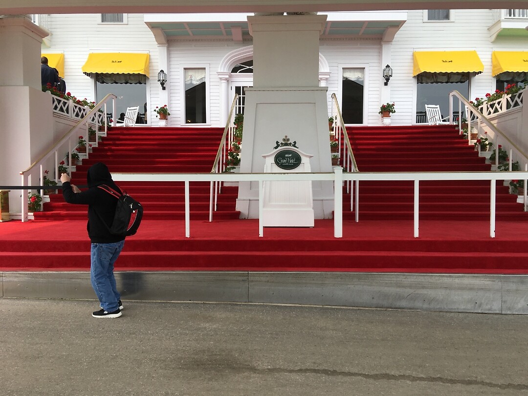 The red carpet at the hotel