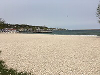 Waiting for the ferry on the beach