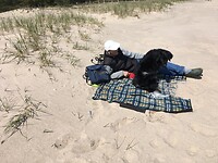On the beach blanket