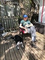 My boys hanging out on Sjoerd's deck