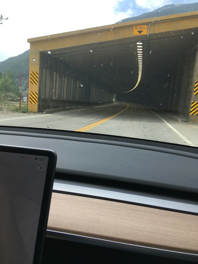 Tunnel to protect the highway from avalanches