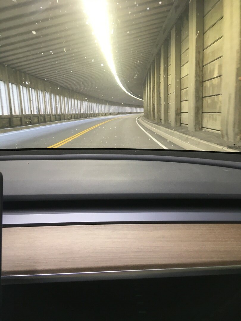 Driving through the tunnel