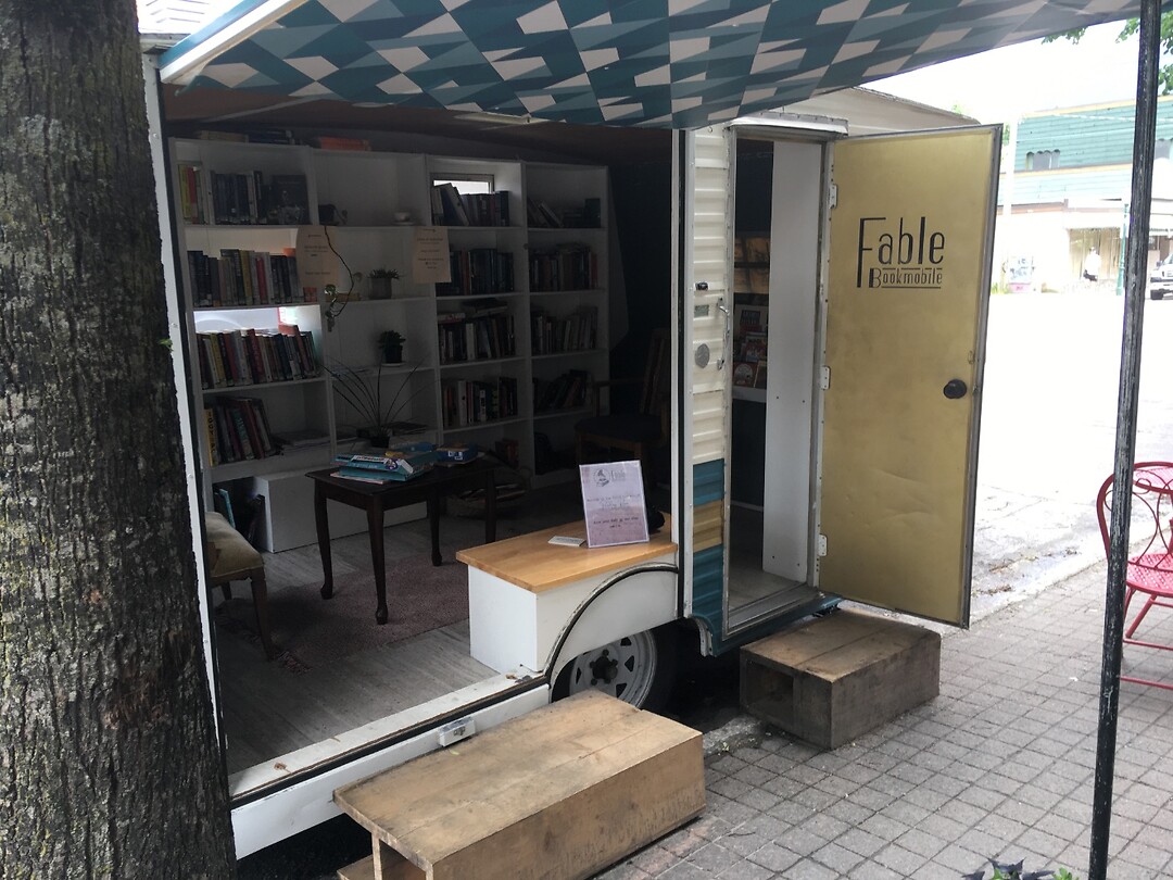 Inside the mobile book store