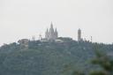 Uitzicht vanuit het Park Guell op Sagrada Familia