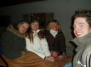 In de slee