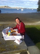 fish&chips aan het strand